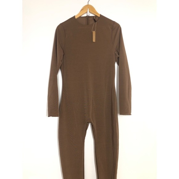SKIMS Sheer Sculpt Catsuit Long Sleeve Full Bodysuit Jumpsuit Jasper NWT 4X - Picture 5 of 10